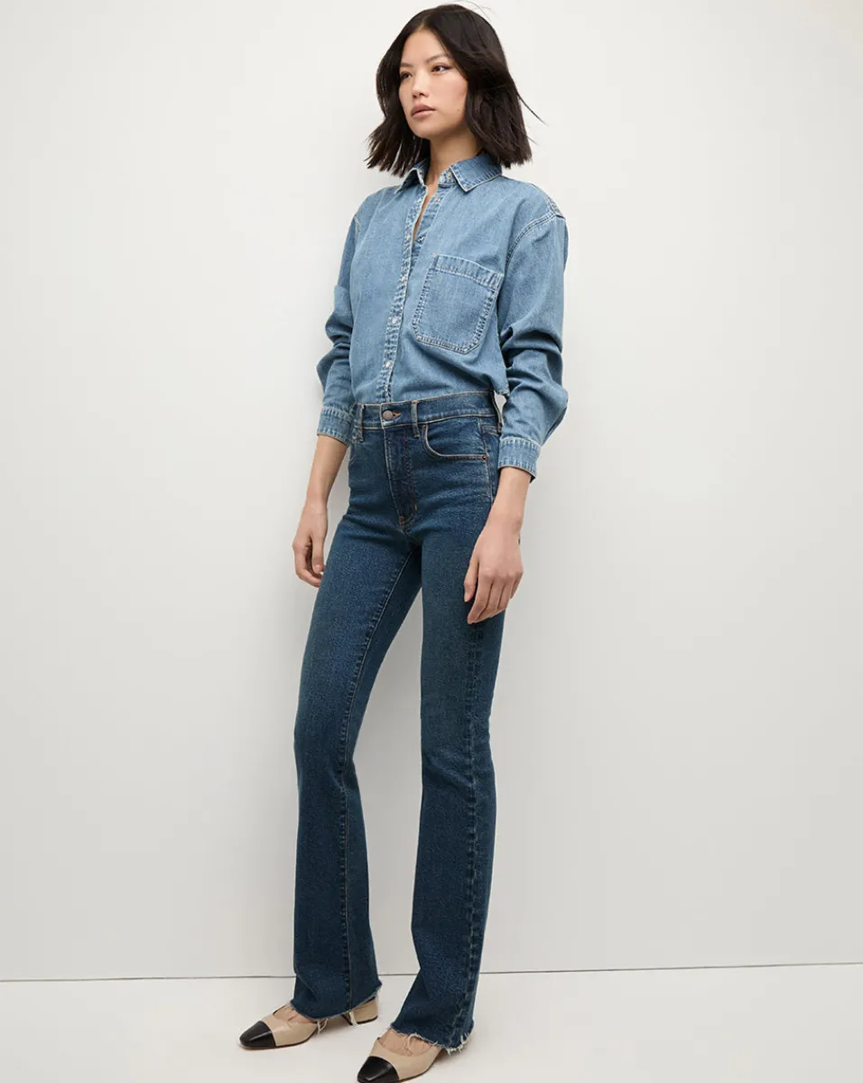 Outlet Veronica Beard Aderes Denim Shirt in Light Blue Starlight