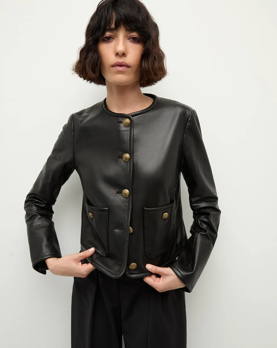 Online Veronica Beard Andrea Leather Jacket in Black