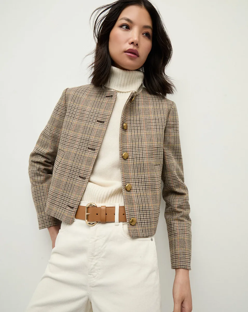 Shop Veronica Beard Andrea Plaid Jacket in Russet Multi RussetMulti