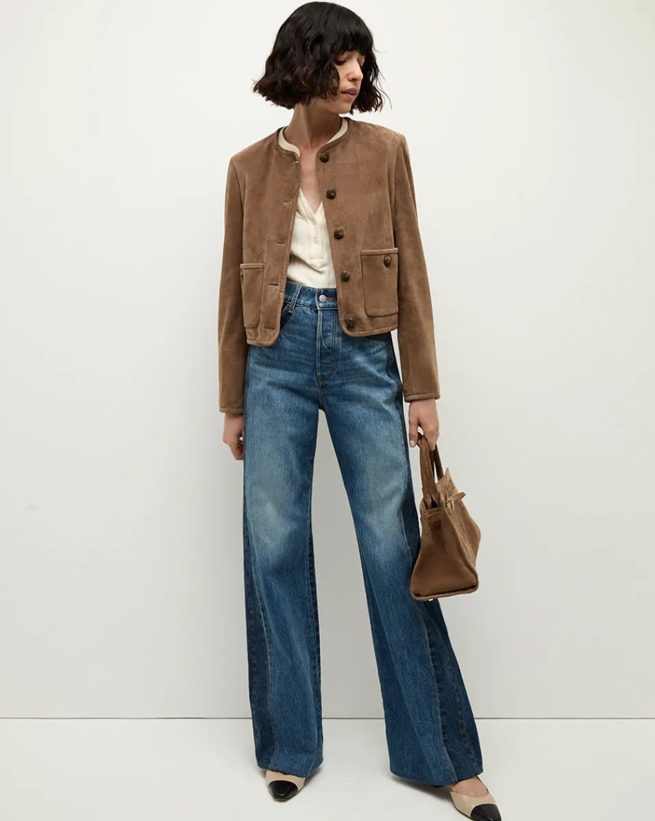 Cheap Veronica Beard Andrea Suede Jacket in Bark