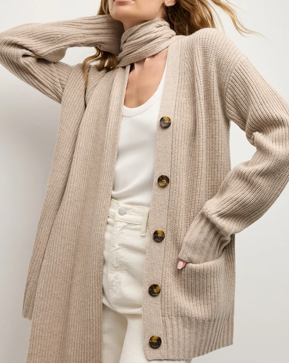 Best Sale Veronica Beard Annalise Merino Cashmere Cardigan in Oatmeal