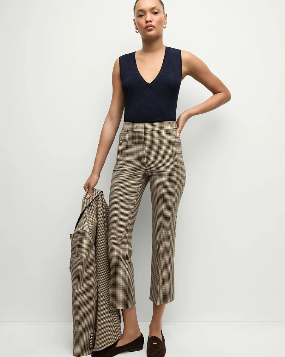 Online Veronica Beard Arte Houndstooth Pants in Sand/Black