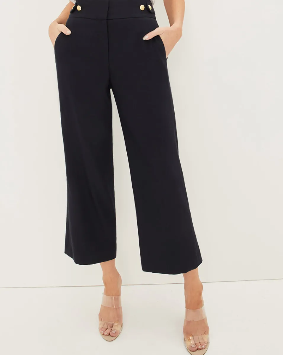 Shop Veronica Beard Aubrie Women's Linen Cropped Pant Navy