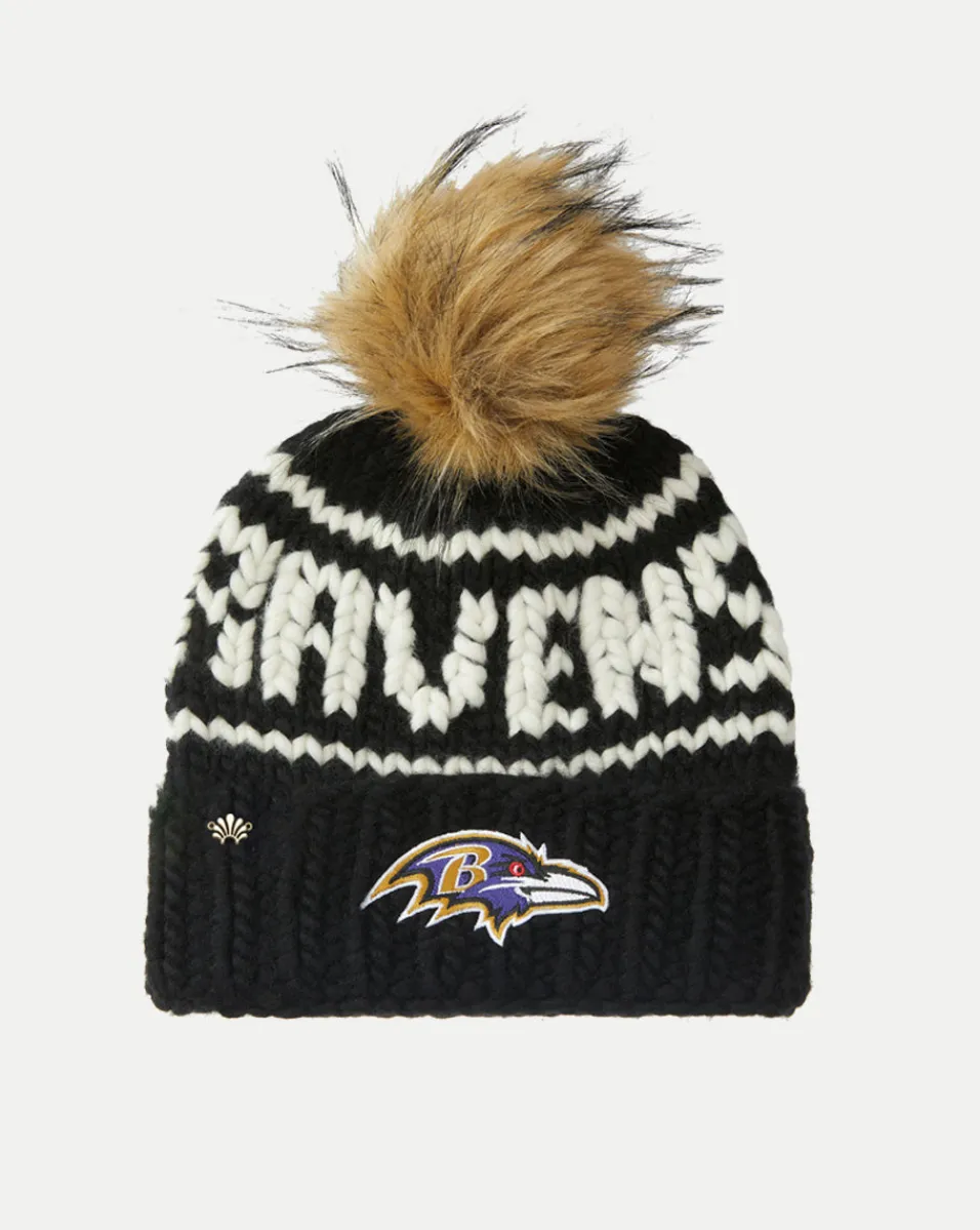 Discount Veronica Beard Baltimore Ravens Beanie in Black