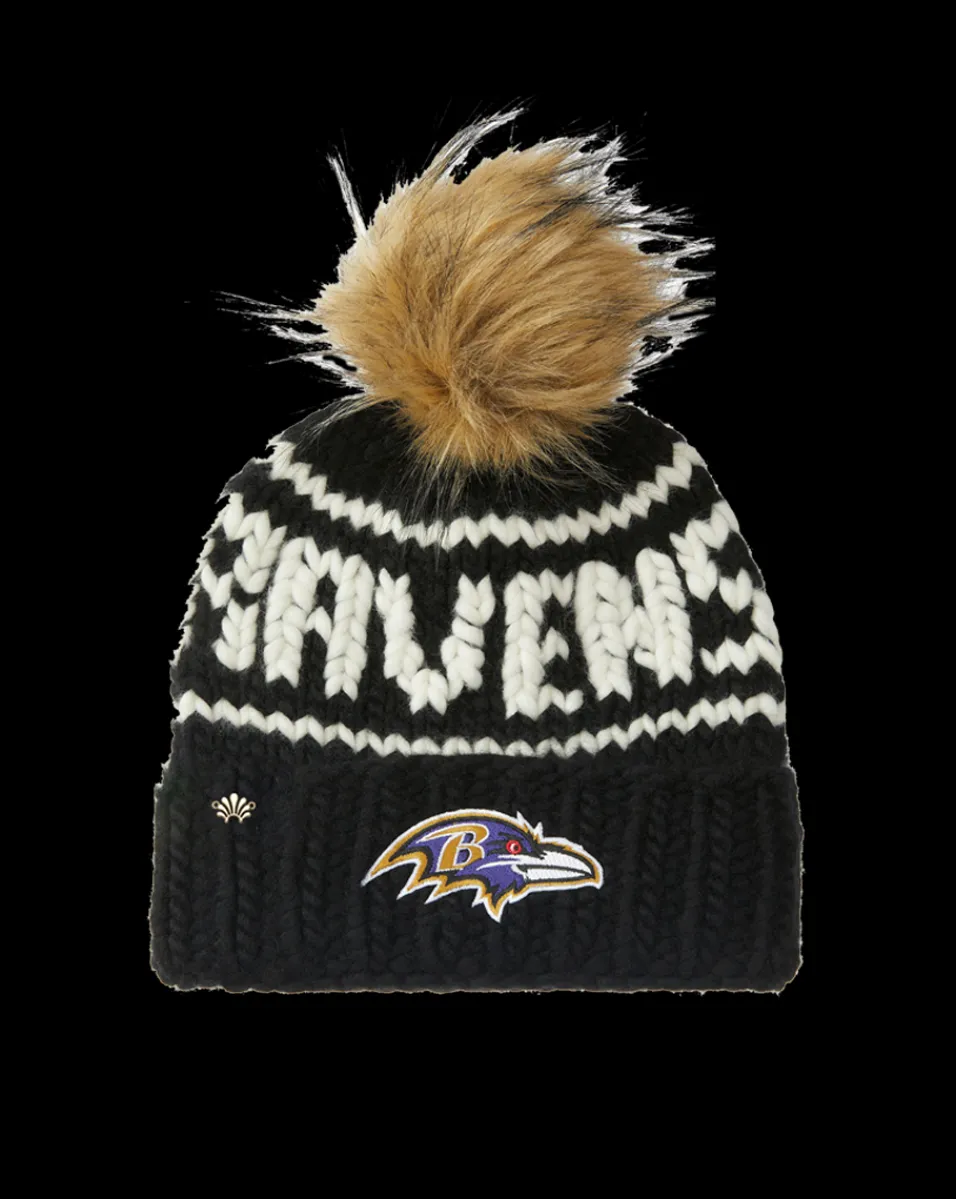 Discount Veronica Beard Baltimore Ravens Beanie in Black