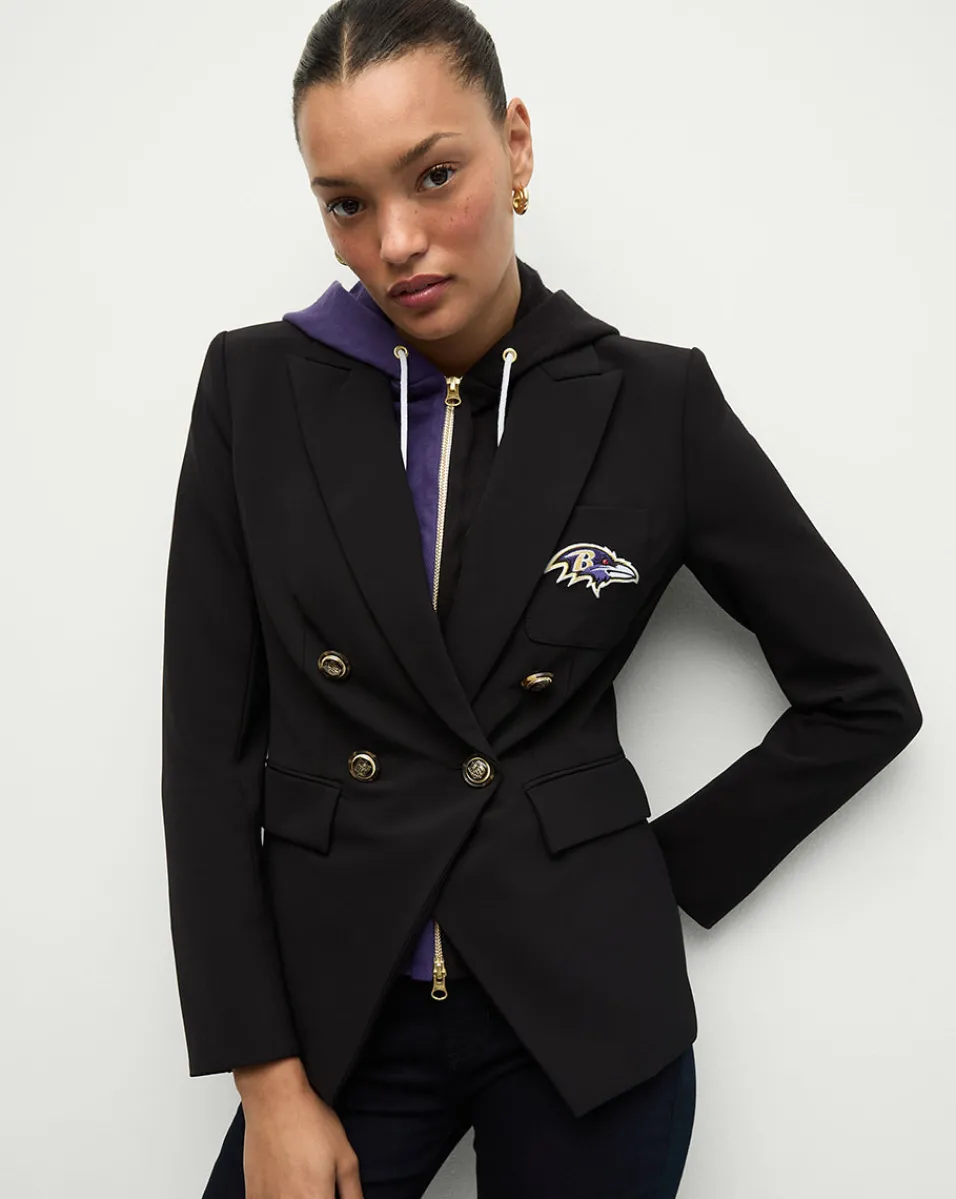 Fashion Veronica Beard Baltimore Ravens Dickey Jacket in Black/Gold BaltimoreRavens