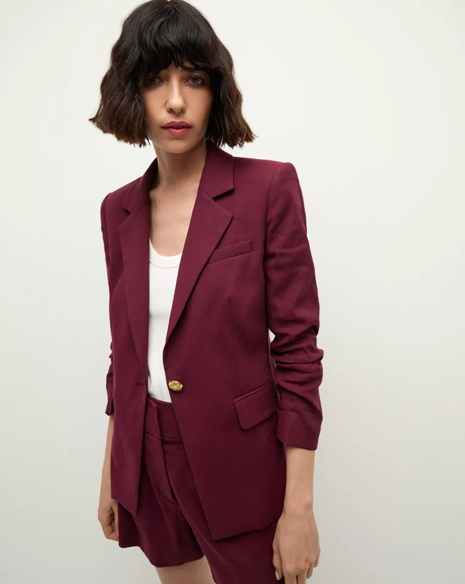 Cheap Veronica Beard Battista Dickey Jacket in Wine