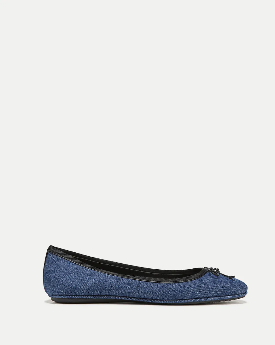 Outlet Veronica Beard Beatrix Denim Ballet Flat Blue