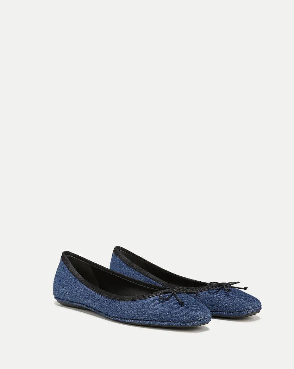 Outlet Veronica Beard Beatrix Denim Ballet Flat Blue