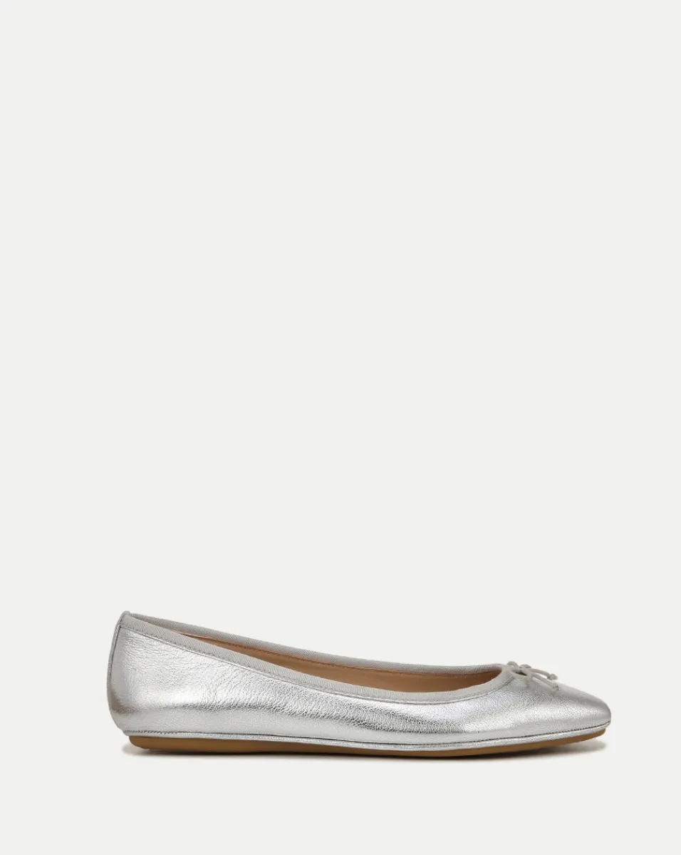 Store Veronica Beard Beatrix Metallic Ballet Flat Silver