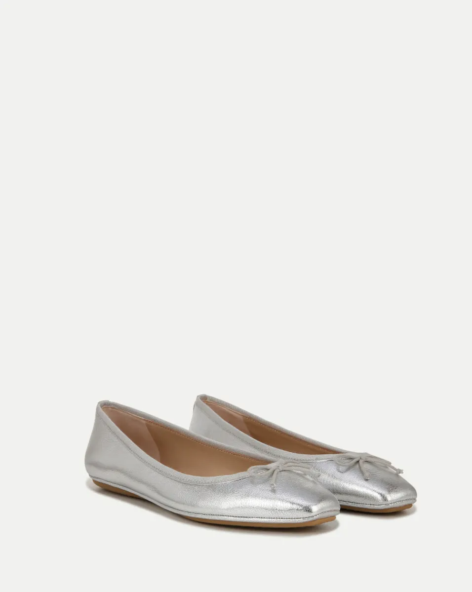 Store Veronica Beard Beatrix Metallic Ballet Flat Silver