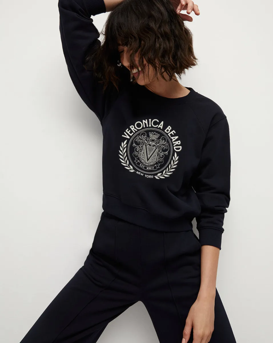 Best Sale Veronica Beard Beaumont Logo Sweatshirt in Navy