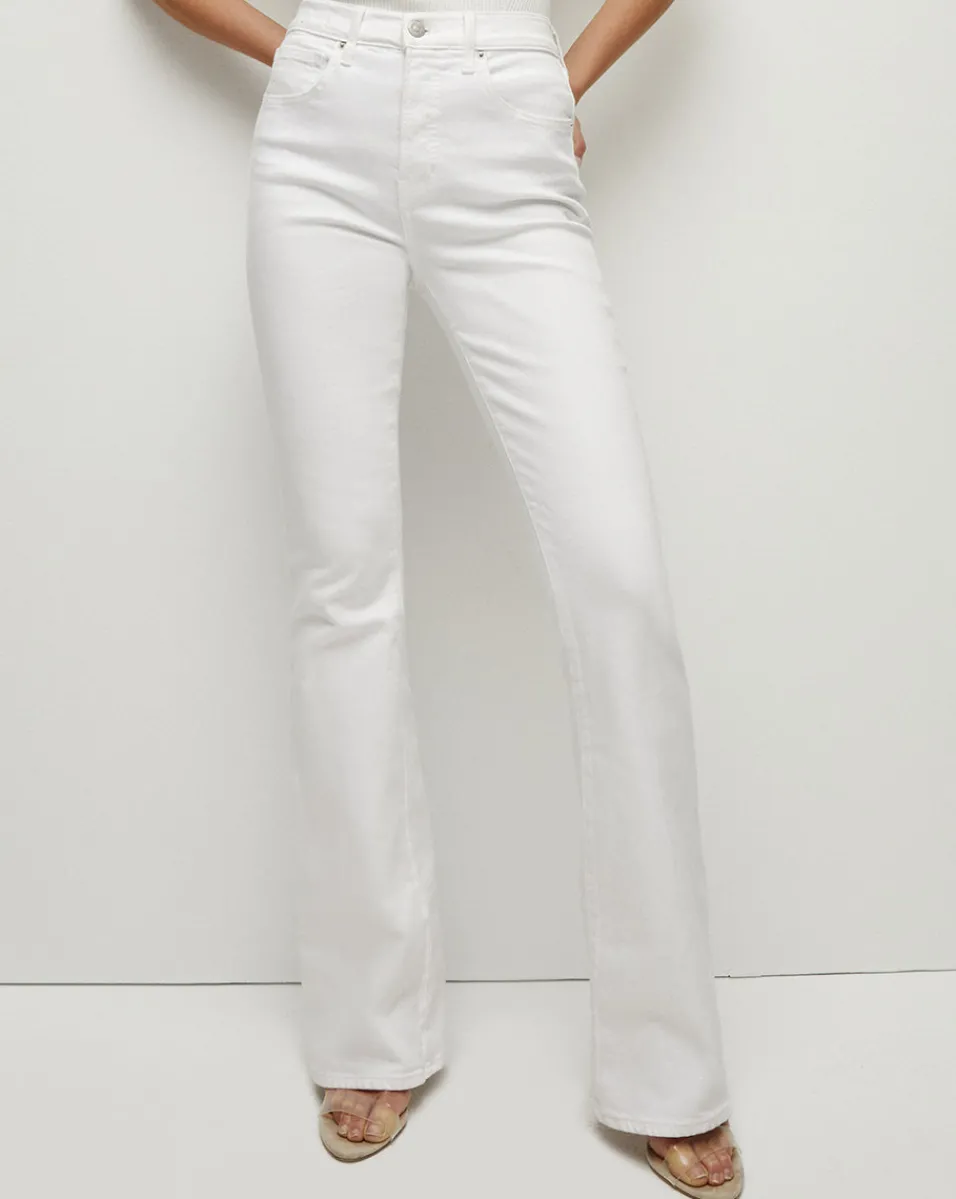 Sale Veronica Beard Beverly Skinny Flared Jeans White