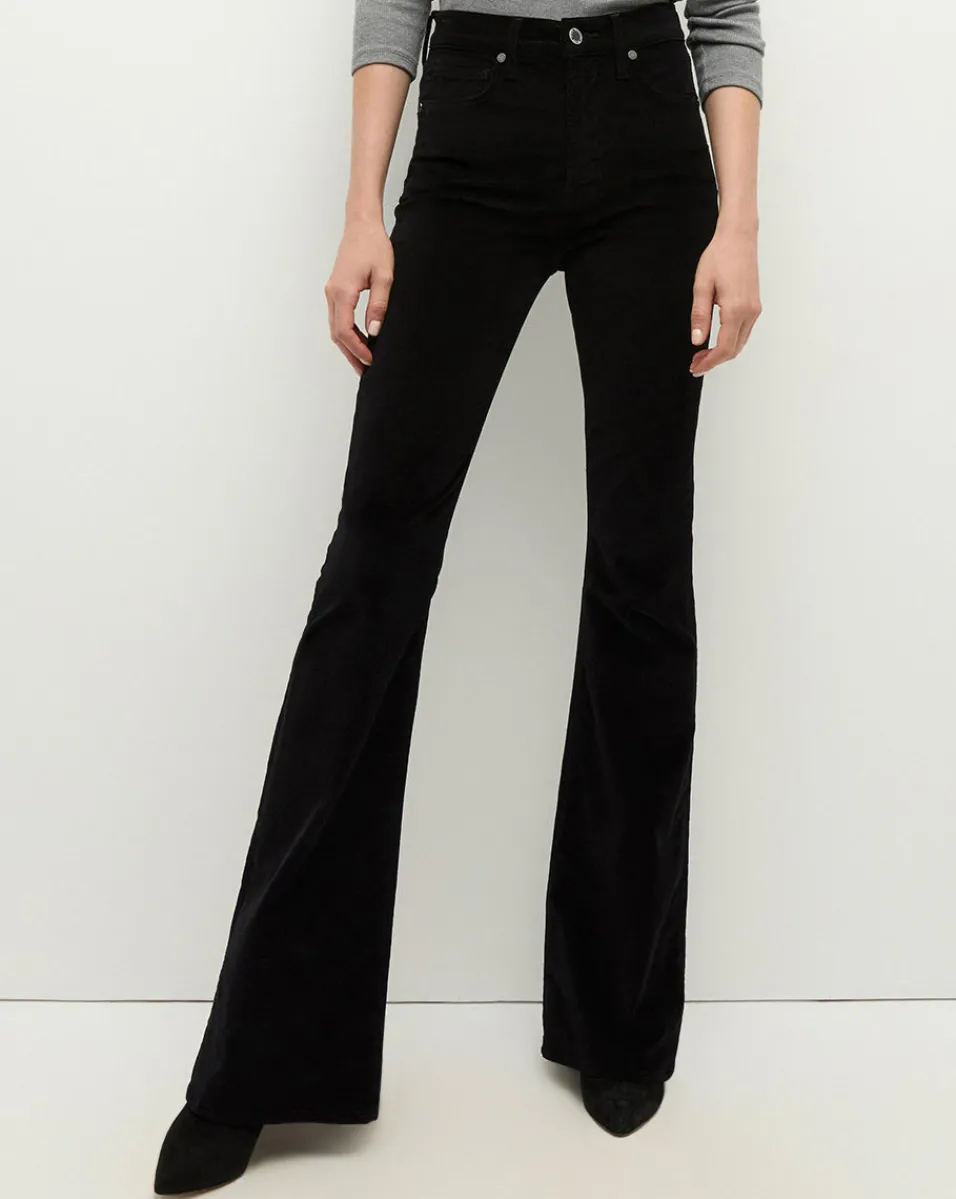 Flash Sale Veronica Beard Beverly Velvet Skinny-Flare Jean in Black