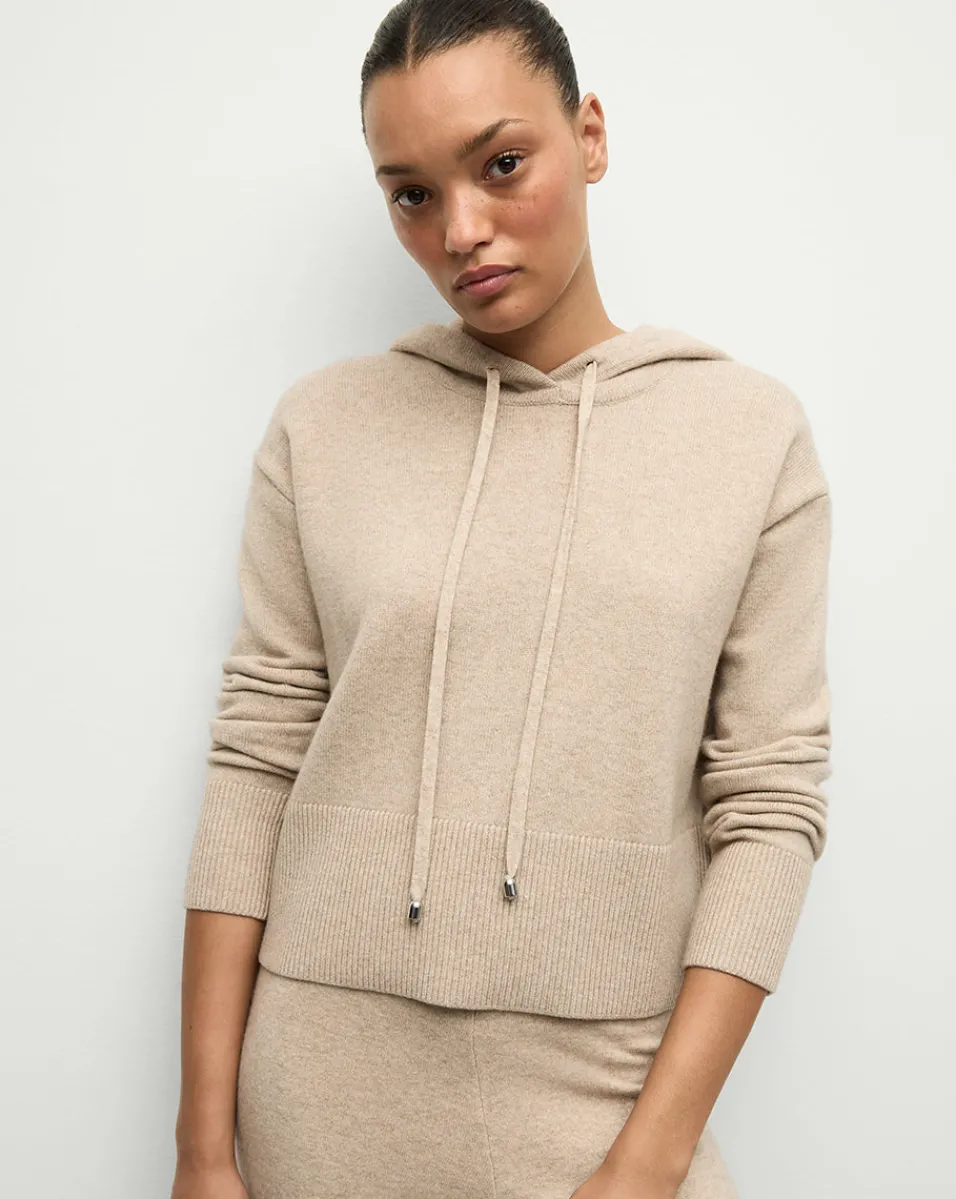 Discount Veronica Beard Billy Merino Cashmere Hoodie in Oatmeal