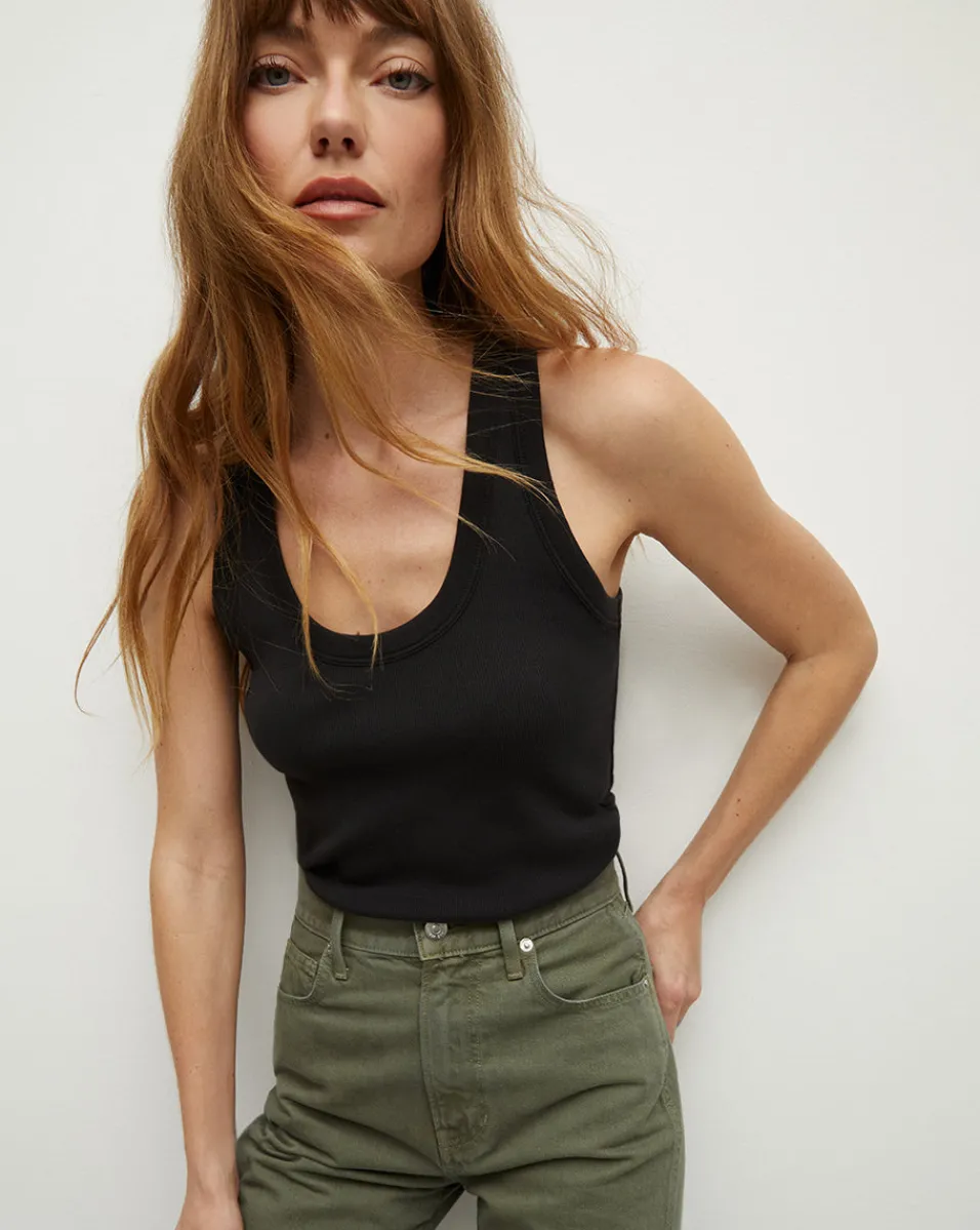 Shop Veronica Beard Birke Scoopneck Tank in Black