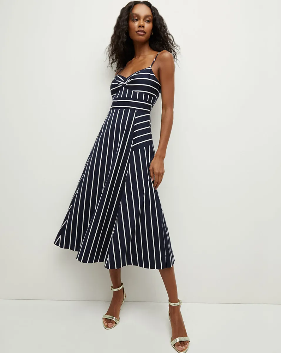 Best Veronica Beard Blige Striped Dress in Navy/White