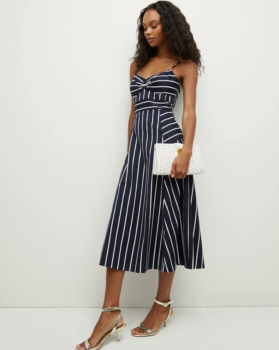 Best Veronica Beard Blige Striped Dress in Navy/White