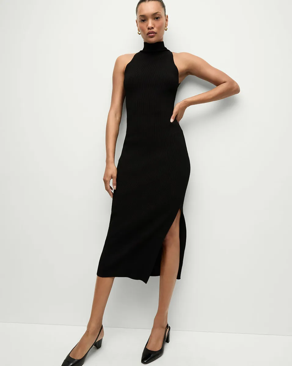 Sale Veronica Beard Briggita Knitted Halter Dress in Black