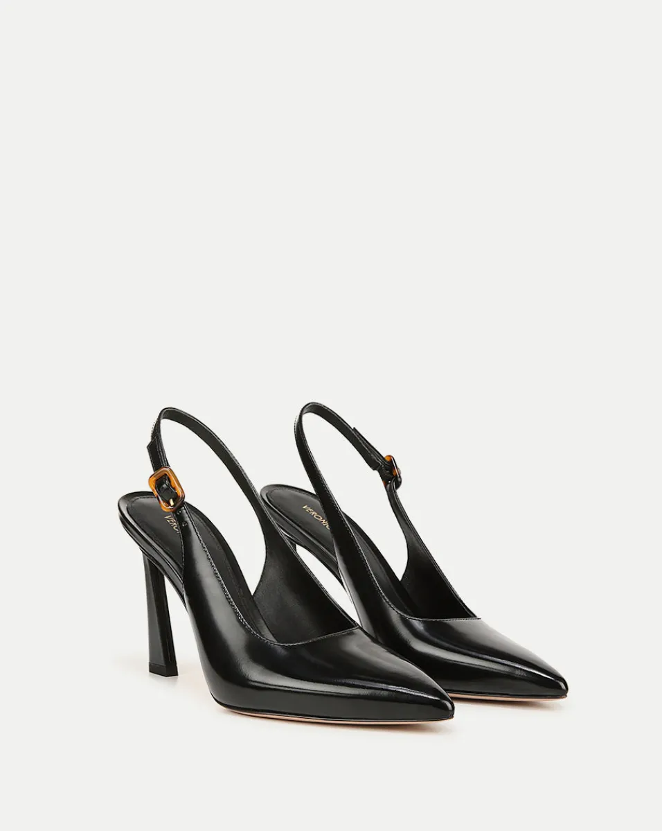 New Veronica Beard Callie Leather Slingback Pump in Black