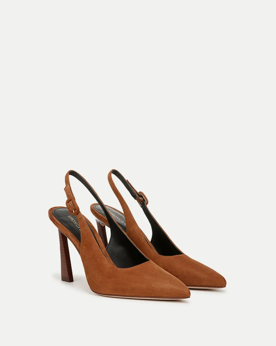 Cheap Veronica Beard Callie Suede Slingback Pump in Caramel