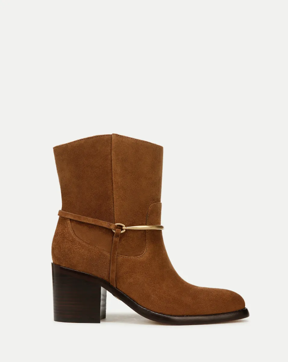 Best Veronica Beard Camden Suede Bootie in Caramel