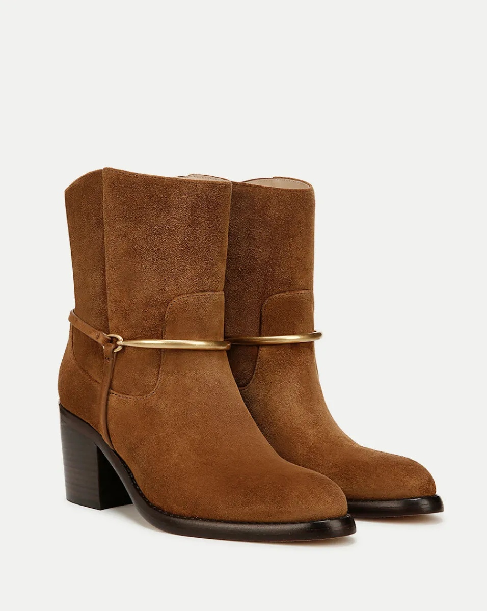 Best Veronica Beard Camden Suede Bootie in Caramel