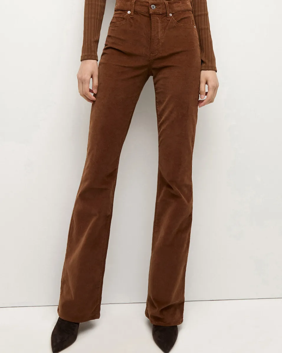 Cheap Veronica Beard Cameron Corduroy Bootcut Pant in Brown DeepOchre