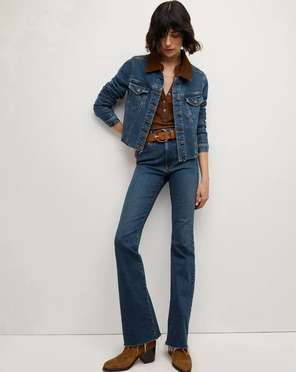 Store Veronica Beard Cara Jean Jacket with Corduroy Collar Thriller