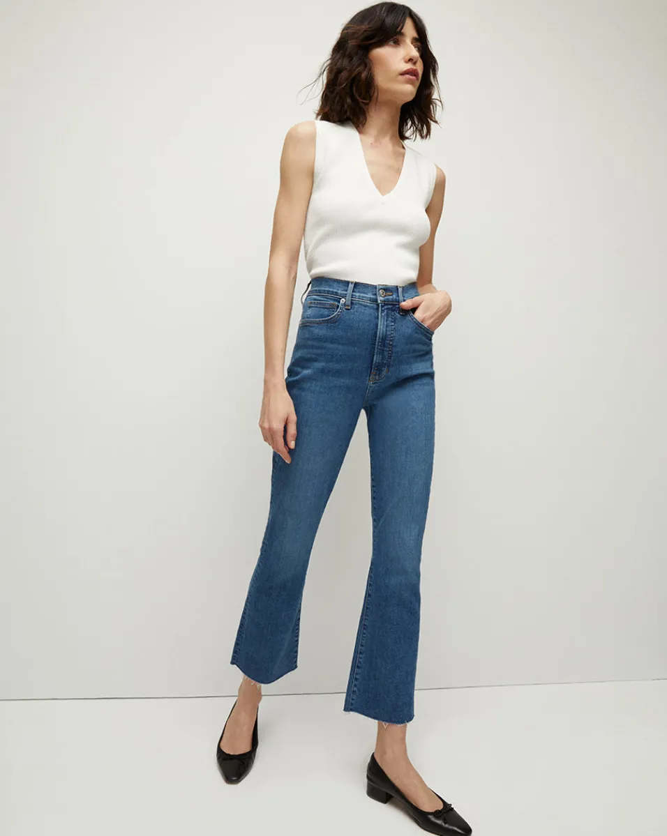 Sale Veronica Beard Carolina Skinny Kick-Flare Jean in Serendipity