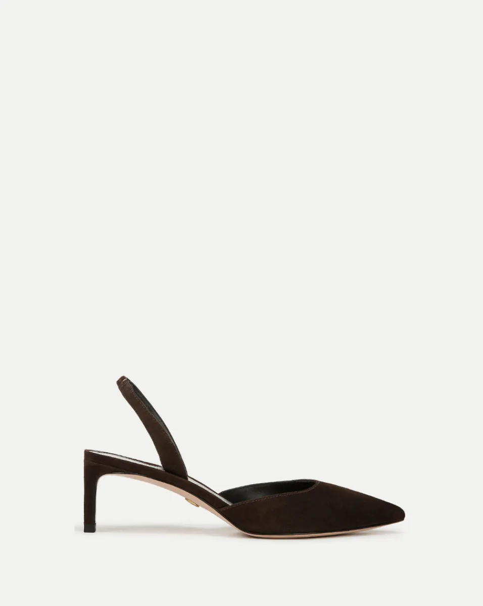 Sale Veronica Beard Caroline Suede Slingback Pump in Dark Brown Espresso