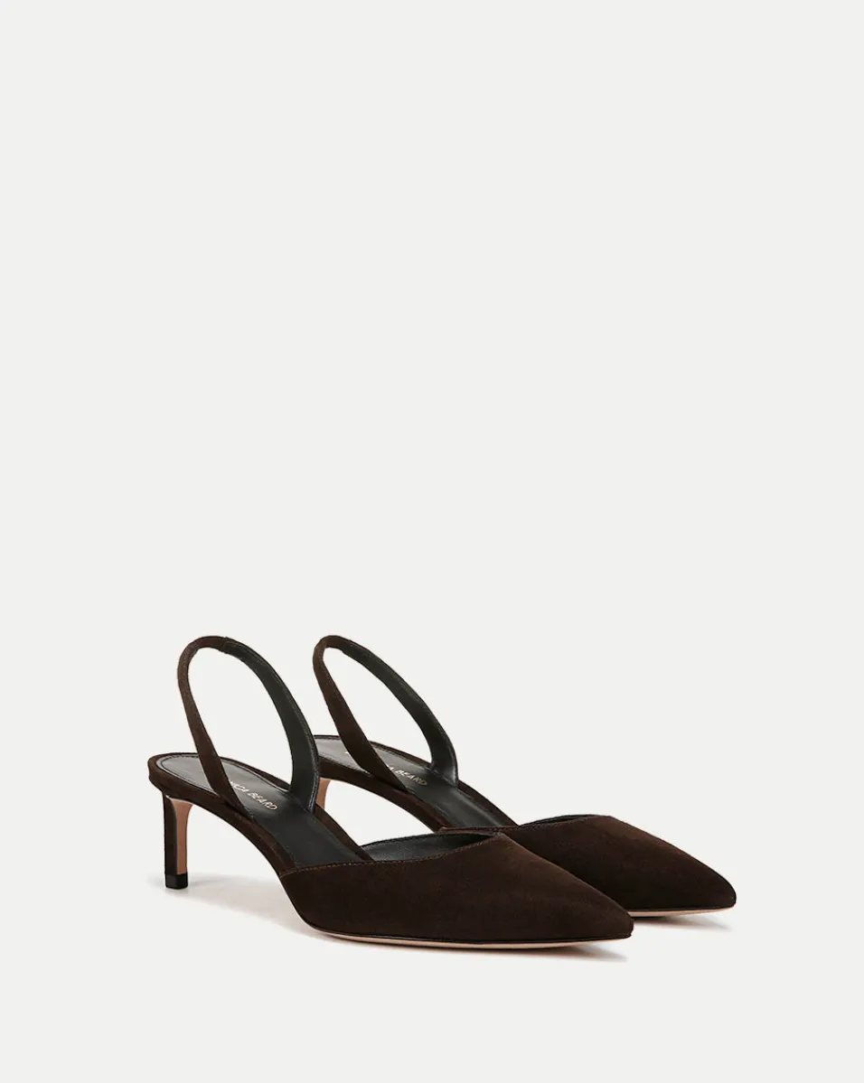 Sale Veronica Beard Caroline Suede Slingback Pump in Dark Brown Espresso