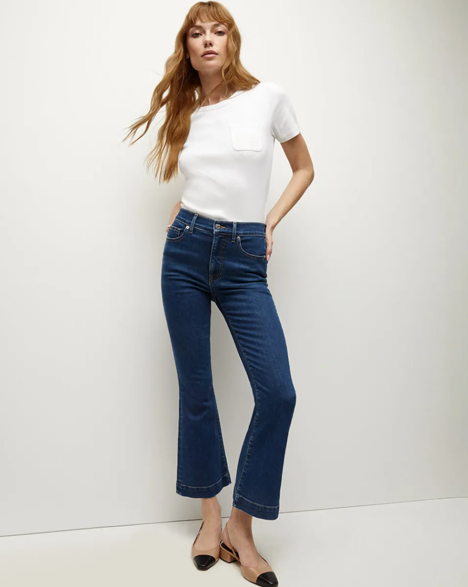 Sale Veronica Beard Carson Kick-Flare Jean Extended BrightBlue