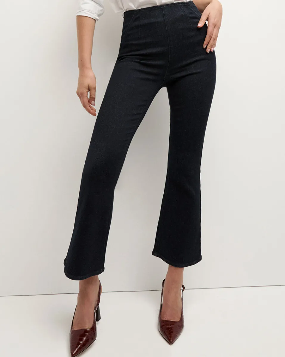 Flash Sale Veronica Beard Carson Off-Duty Kick-Flare Jean in Black Oxford