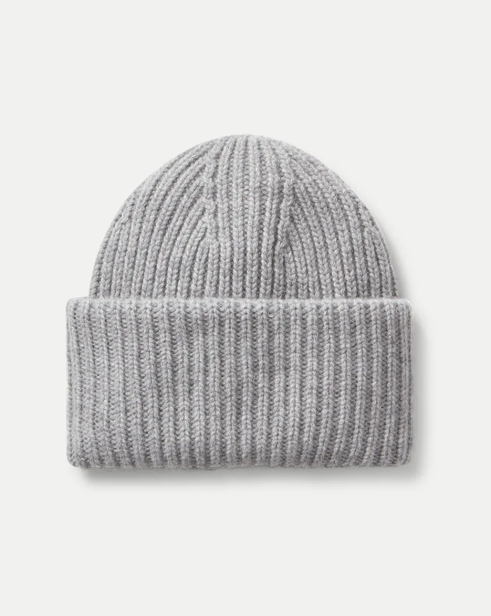 Outlet Veronica Beard Cashmere Foldover Beanie in Heather Grey HeatherGrey