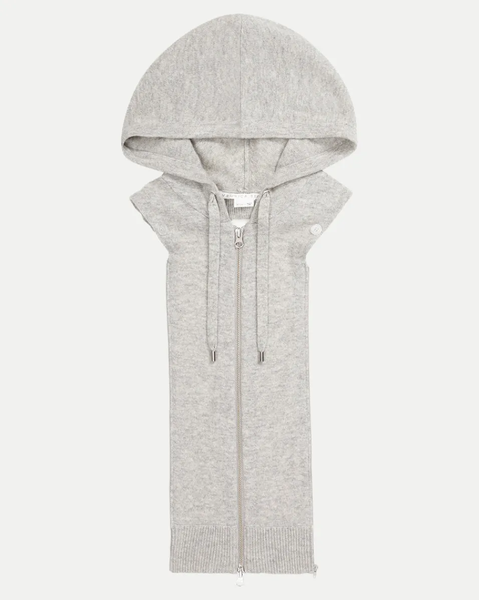 New Veronica Beard Cashmere Hoodie Dickey Grey