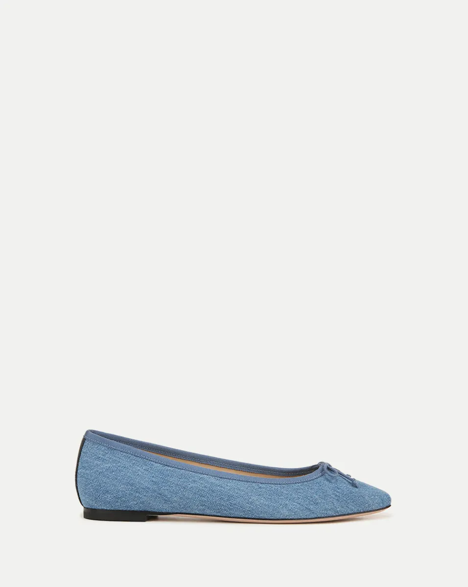 Store Veronica Beard Catherine Denim Ballet Flat in Blue