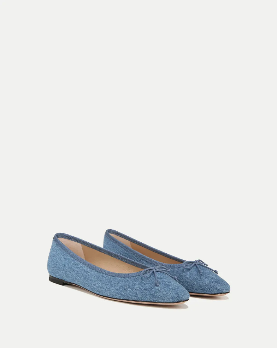 Store Veronica Beard Catherine Denim Ballet Flat in Blue