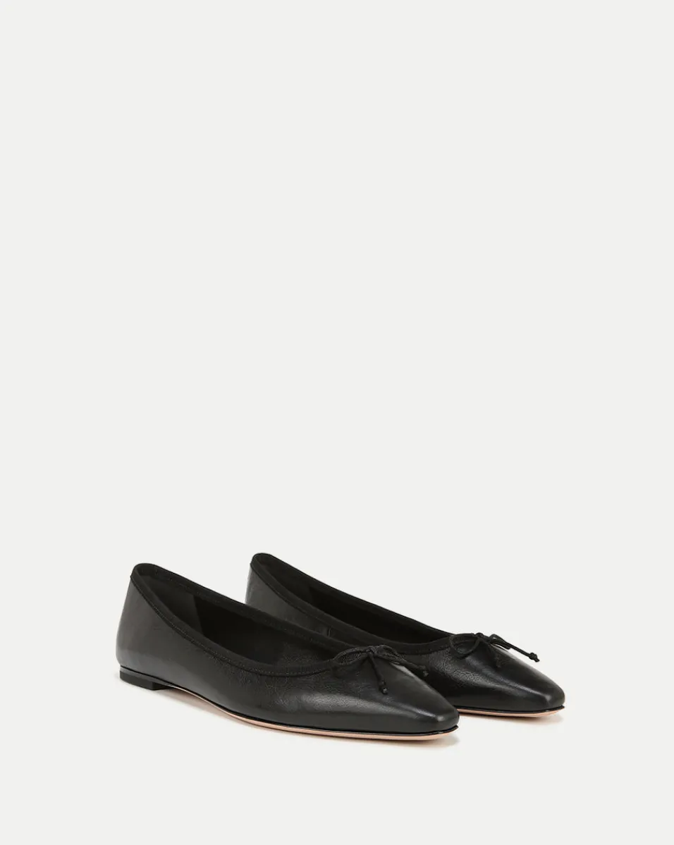 Cheap Veronica Beard Catherine Leather Ballet Flat in Black