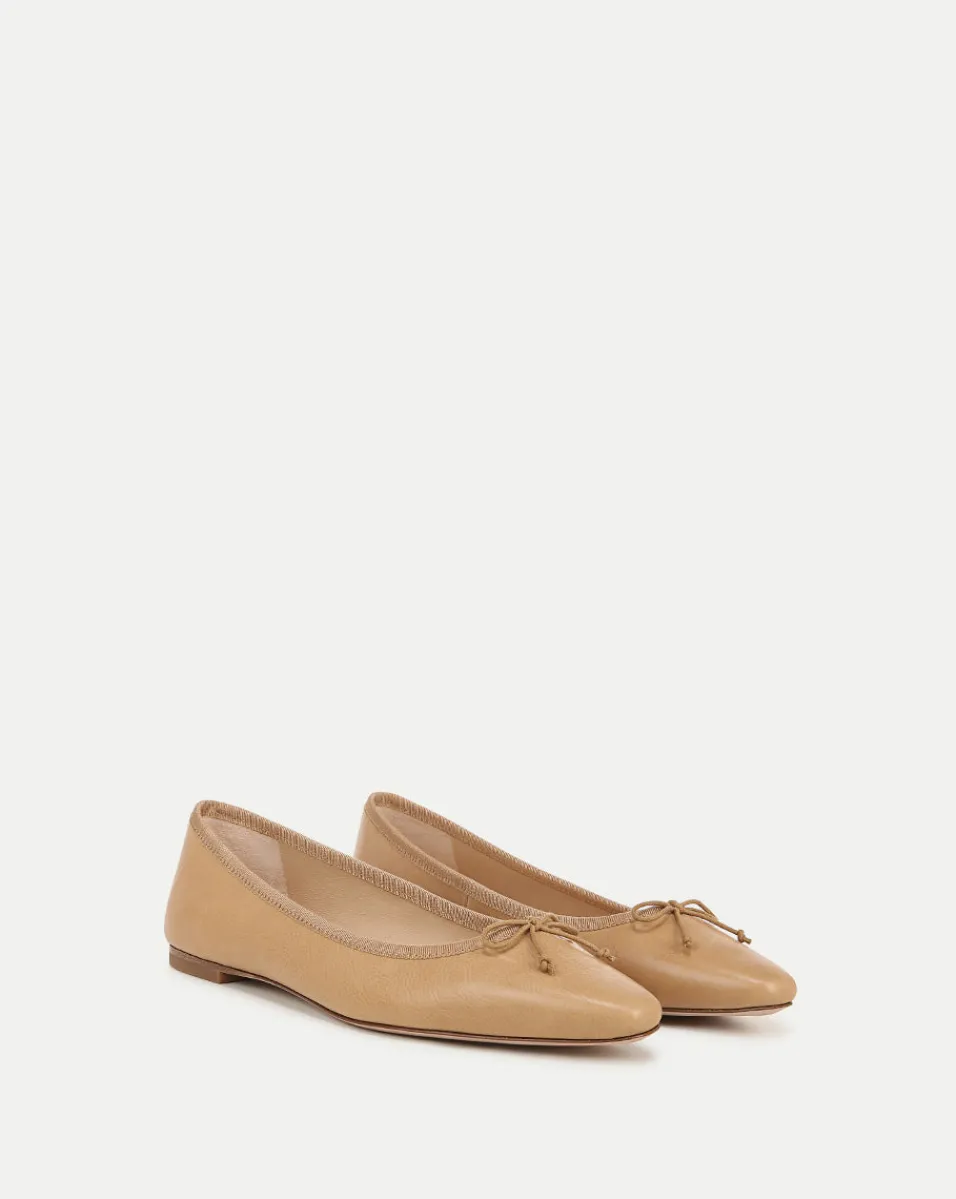 Hot Veronica Beard Catherine Leather Ballet Flat in Natural