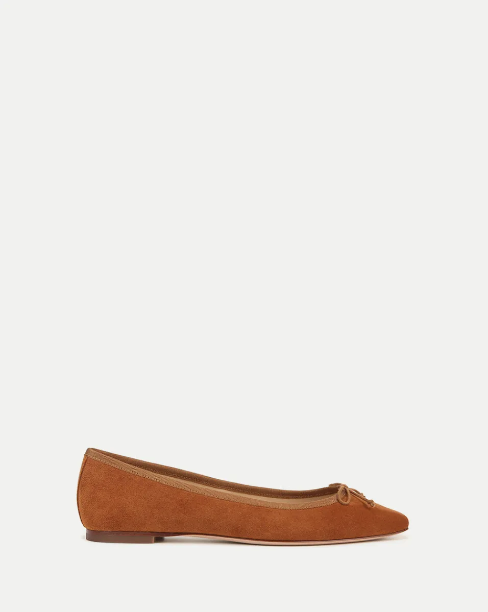 Shop Veronica Beard Catherine Suede Ballet Flat in Caramel