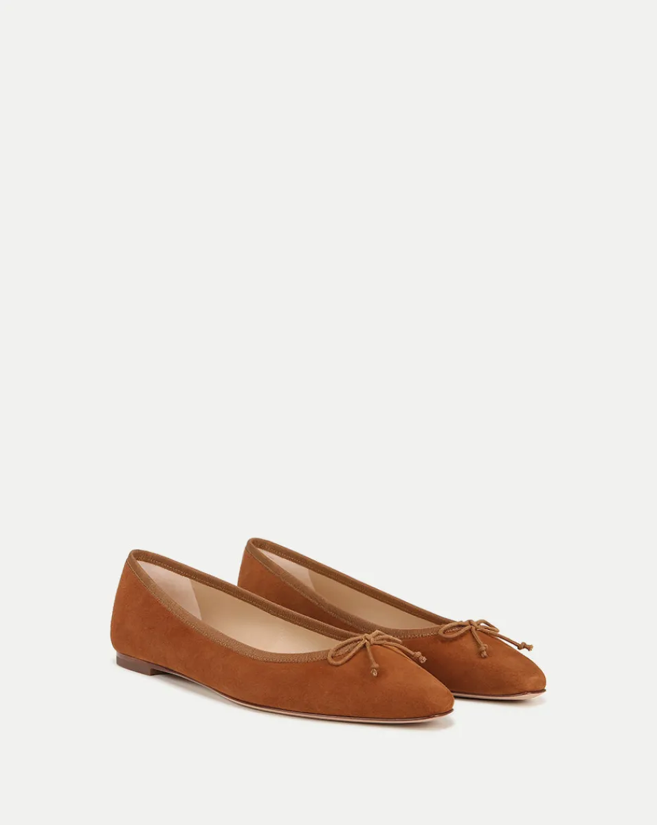 Shop Veronica Beard Catherine Suede Ballet Flat in Caramel