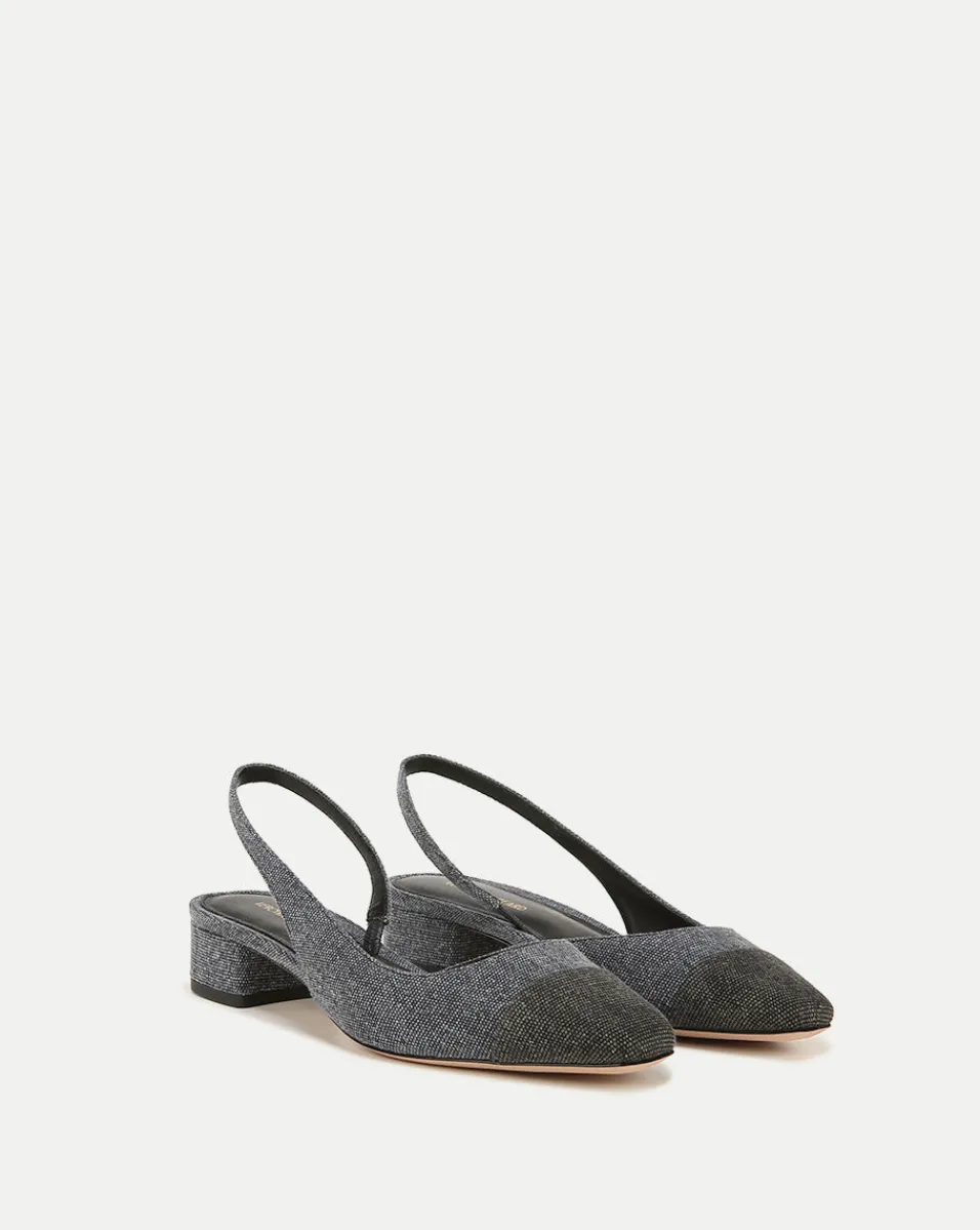 Best Veronica Beard Cecile Cap-Toe Denim Slingback Blue/Black