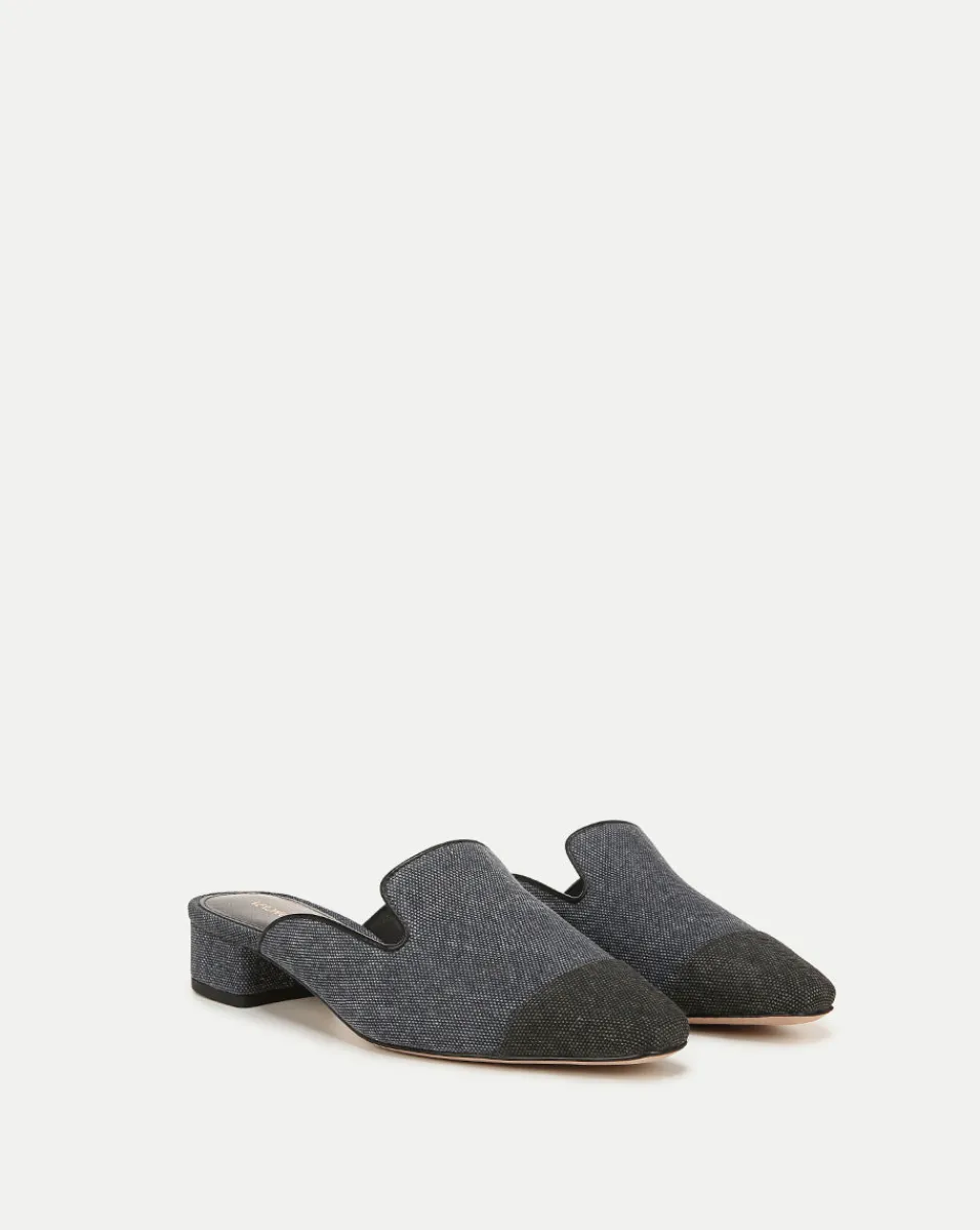 Fashion Veronica Beard Cecile Denim Cap-Toe Mules DenimBlue/Black