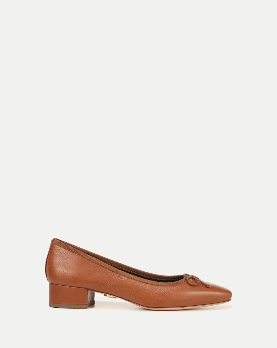 Cheap Veronica Beard Cecile Leather Ballet Pump Caramel