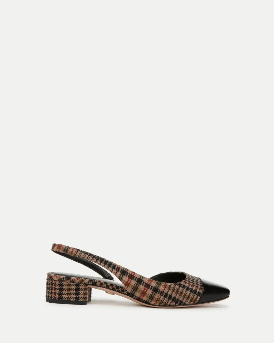 Flash Sale Veronica Beard Cecile Plaid Cap-Toe Slingback in Camel Multi CamelMulti