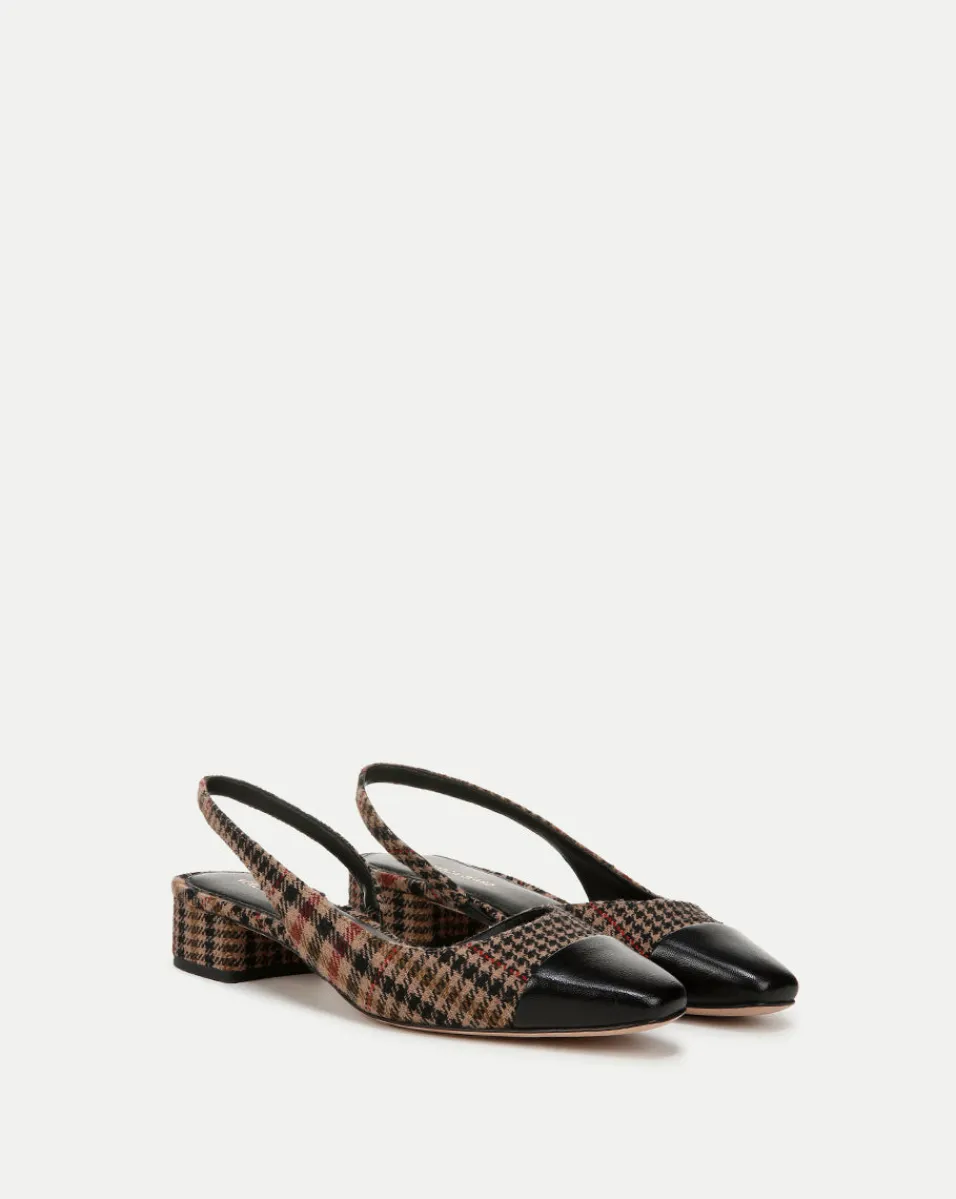 Flash Sale Veronica Beard Cecile Plaid Cap-Toe Slingback in Camel Multi CamelMulti