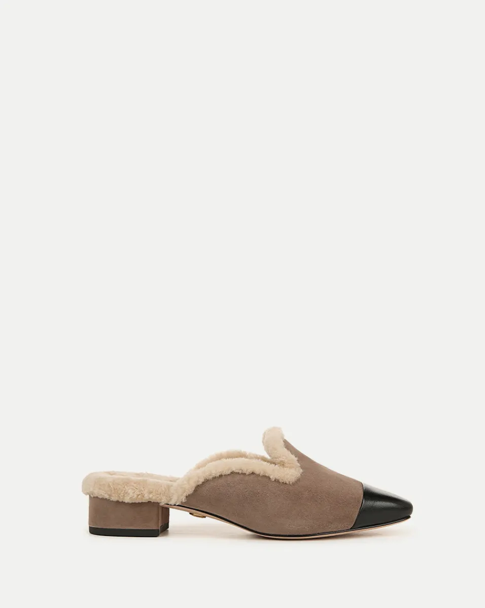 Outlet Veronica Beard Cecile Shearling Mule in Taupe