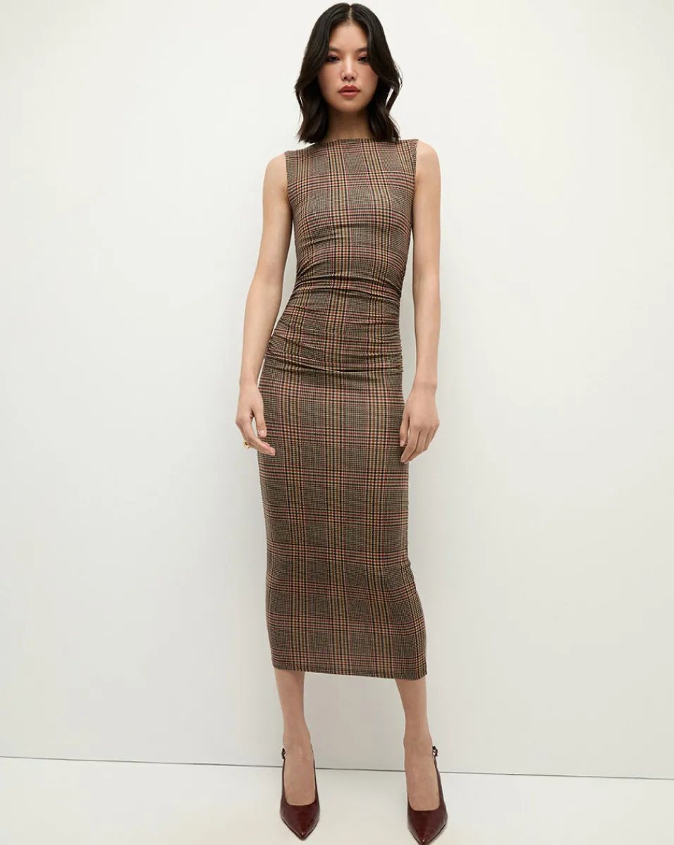 Best Sale Veronica Beard Charissa Plaid Sheath Dress in Camel Camel/Black