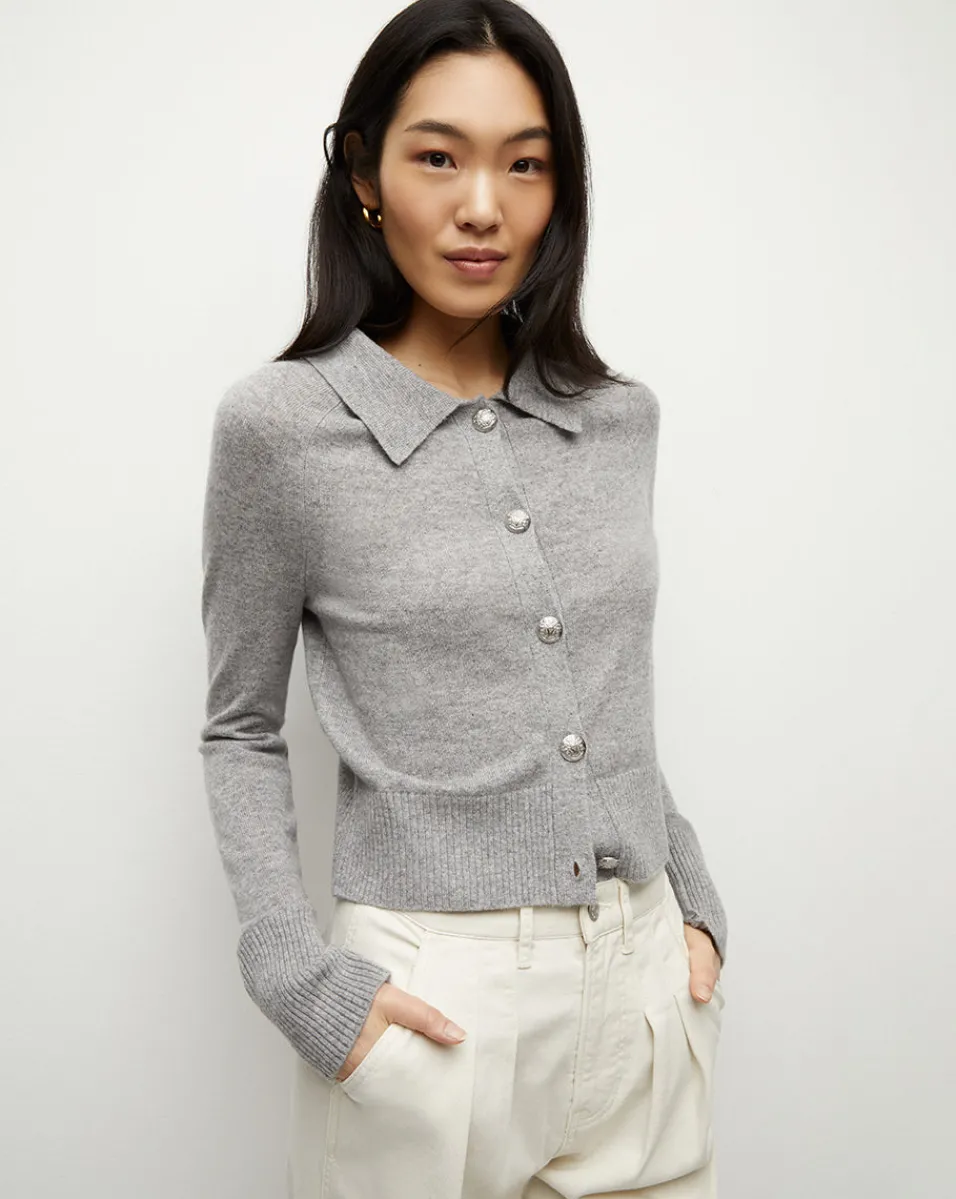 Cheap Veronica Beard Cheshire Cashmere Cardigan in Heather Grey HeatherGrey